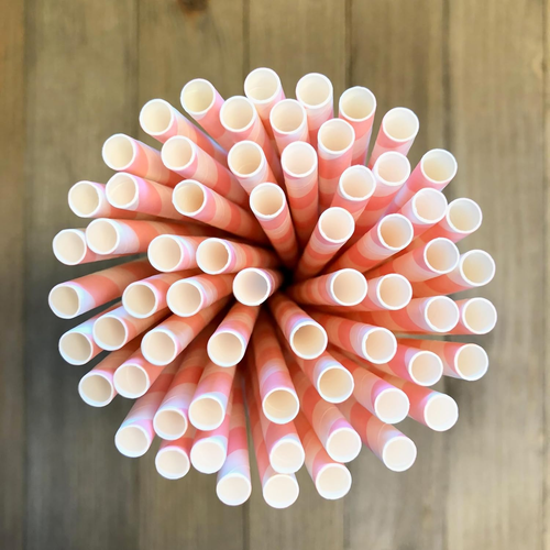 Pink Yellow and White Paper Straws - Stripe and Chevron - Pink Lemonade, Birthda - Picture 6 of 9
