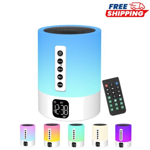 Portable Touch Night Light & Bluetooth Speaker with Alarm Clock for Kids’ Rooms