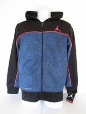 Nike THERMAFIT Jordan Jumpman Blue/Black Zip Up Hood Jacket Little Boys size 4