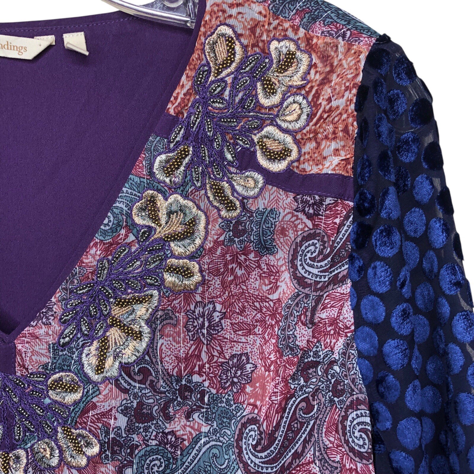 Soft Surroundings Boho Patchwork Tunic Top Size M… - image 3