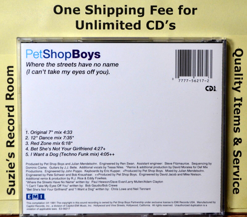 CD Pet Shop Boys Where the Streets Have No Name Maxi Single LIKE NEW - Coupons! - Picture 3 of 3