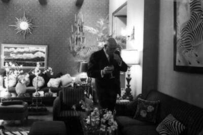 Portrait of Andrew Goodman in his apartment on top of Bergdorf Goo- Old Photo