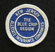 c.1972 "NEW JERSEY THE BLUE CHIP REGION ALLSTATE INSURANCE COMPANIES" PATCH 
