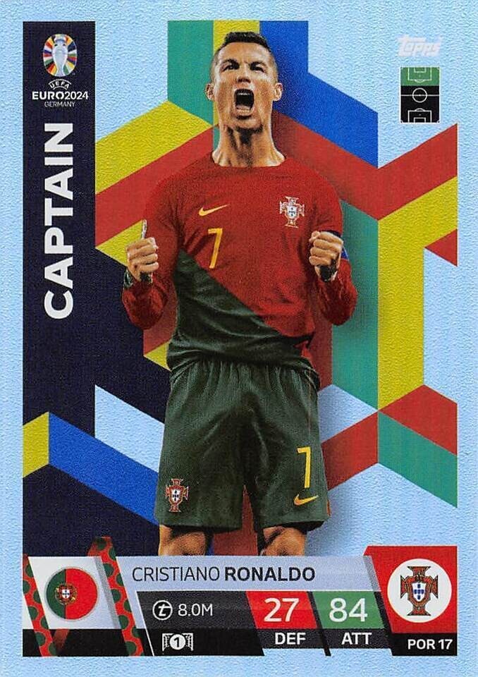 Match Attax Euro 2024 Cristiano Ronaldo Portugal Captain Trading