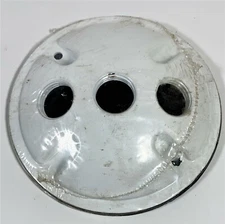 Weatherproof Electrical Box Round Cover with Three 1/2 in. Holes - White