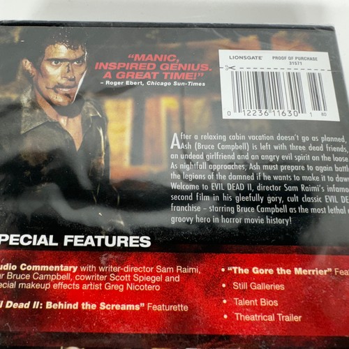 Evil Dead 2 DVD Dead By Dawn Bruce Campbell Sam Raimi 1987 Horror Movie II NEW - Foto 8 di 8