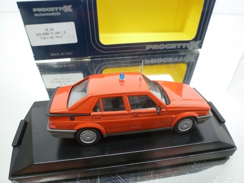 PROGETTO K PK196 ALFA ROMEO 75 1800 IE - VIGILI del FUOCO - RED 1:43 GOOD IN BOX - Picture 7 of 8