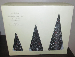 Ridgefield Home Christmas Tree Candles 6" 8" 10" Holiday NIB Set of 3