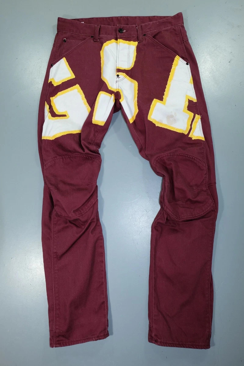 G-star Raw 5622 3D Tapered COJ Burgundy Spellout GSR Pants W32L32