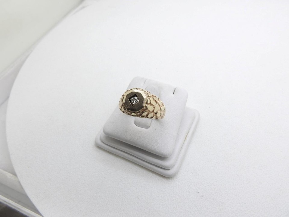 Men's Royal Flush Poker Ring - 10k Yellow Gold Lucky Nugget Band With Hearts Hand | Casino Gambling Jewelry Gift - View #7