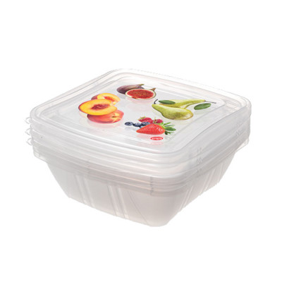 Snips 3er Set Frischhaltedosen - Kunststoff Obst & Salat Box/Halter/Aufbewahrung