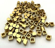 Lego 100 New Metallic Gold Slope Sloped Curved 1 x 1 x 2/3 Double Parts