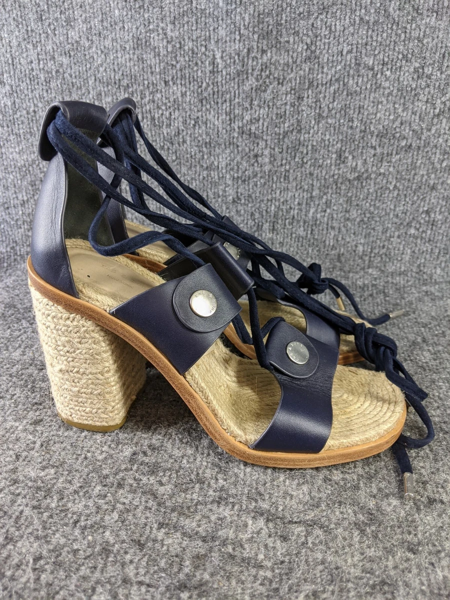 Blue leather deals espadrilles