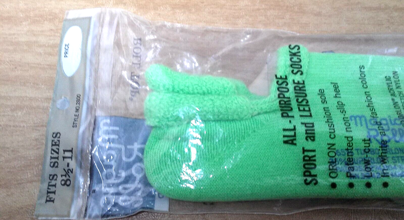 SAOLA Calze sportive vintage Magic Roll donna Orlon suola ammortizzata calze verdi NUOVE