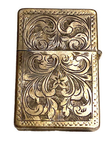 Antique Italian 800 Fine Silver LIGHTER ORNATE Engraved-ZIPPO Insert