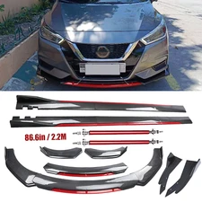 Front Bumper Lip Spoiler Body Kit Side Skirt Carbon Fiber For Nissan Maxima