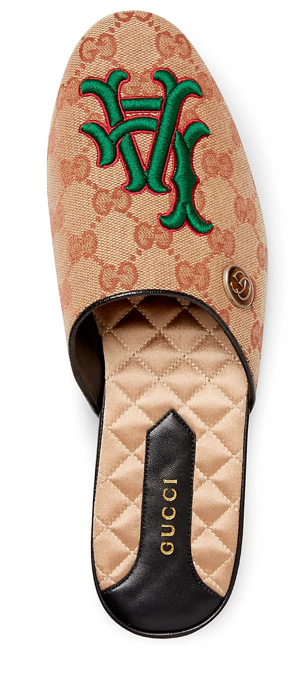 Gucci La Anges ™ Gg Logo Mules Sandales Chaussures Plates Ballerines Mocassins
