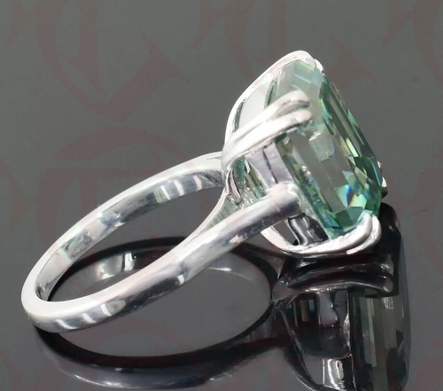 RARO 9,00 quilates corte esmeralda certificado diamante azul anillo solitario... - Imagen 3 de 5