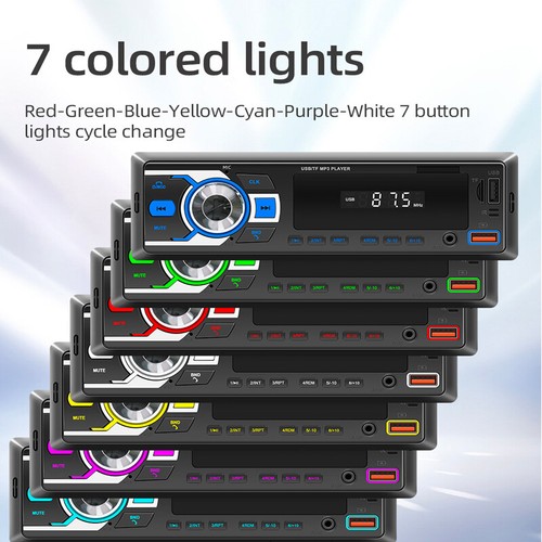 Único DIN Coche Estéreo Bluetooth USB AUX Radio Medios Asistente de Voz Reproductor de MP3 - Imagen 7 de 10