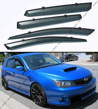 FOR 2008-14 SUBARU IMPREZA WRX STi CLIP-ON SMOKE TINTED WINDOW VISOR VENT GUARD