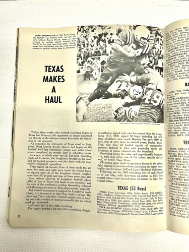 1962 Dave Campbell's Texas Football Magazine Annual TCU Guy Gibbs Baylor Bears - Picture 6 of 11