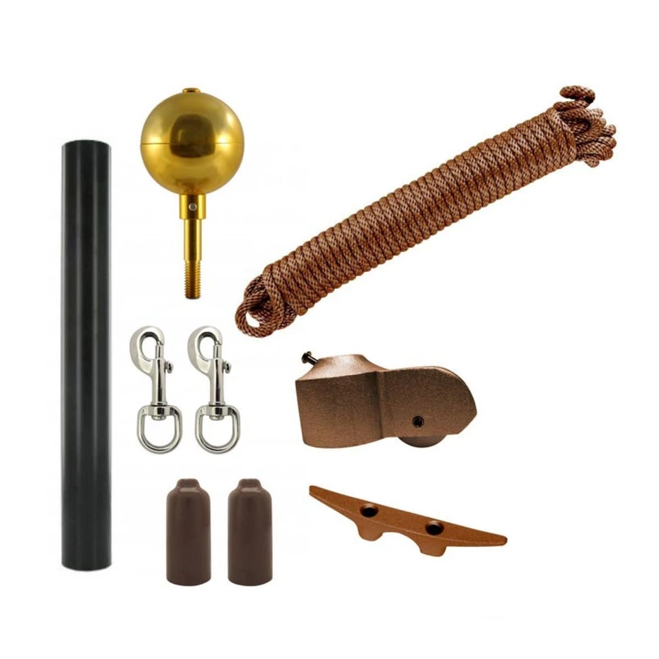 Asta de bandera residencial súper resistente de 25 pies 4 secciones - bronce Foto 2 de 4