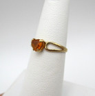 14K Yellow Gold Orange Citrine Heart Solitaire Ring Size 6.25 [R316] — photo 3