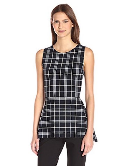 womens plaid peplum top