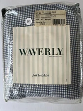 NEW WAVERLY Blue White Checkered Country Life FULL SIZE Bedskirt Wedgewood NIP