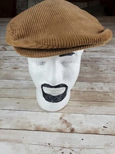 Vintage Dorfman Pacific Headwear Newsboy Corduroy With Snap Bill Cap Hat