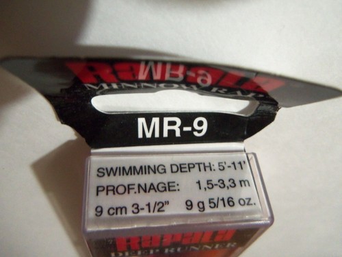 1 Rapala Minnow Rap Lure MR9 VIPER Marrone Crawdad Nuovo con scatola - Foto 7 di 7