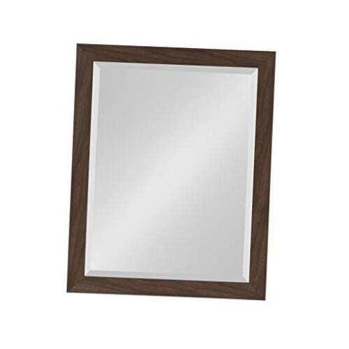 Beatrice Framed Decorative Rectangle Wall Mirror, 22 27"L x 21"W Walnut Brown