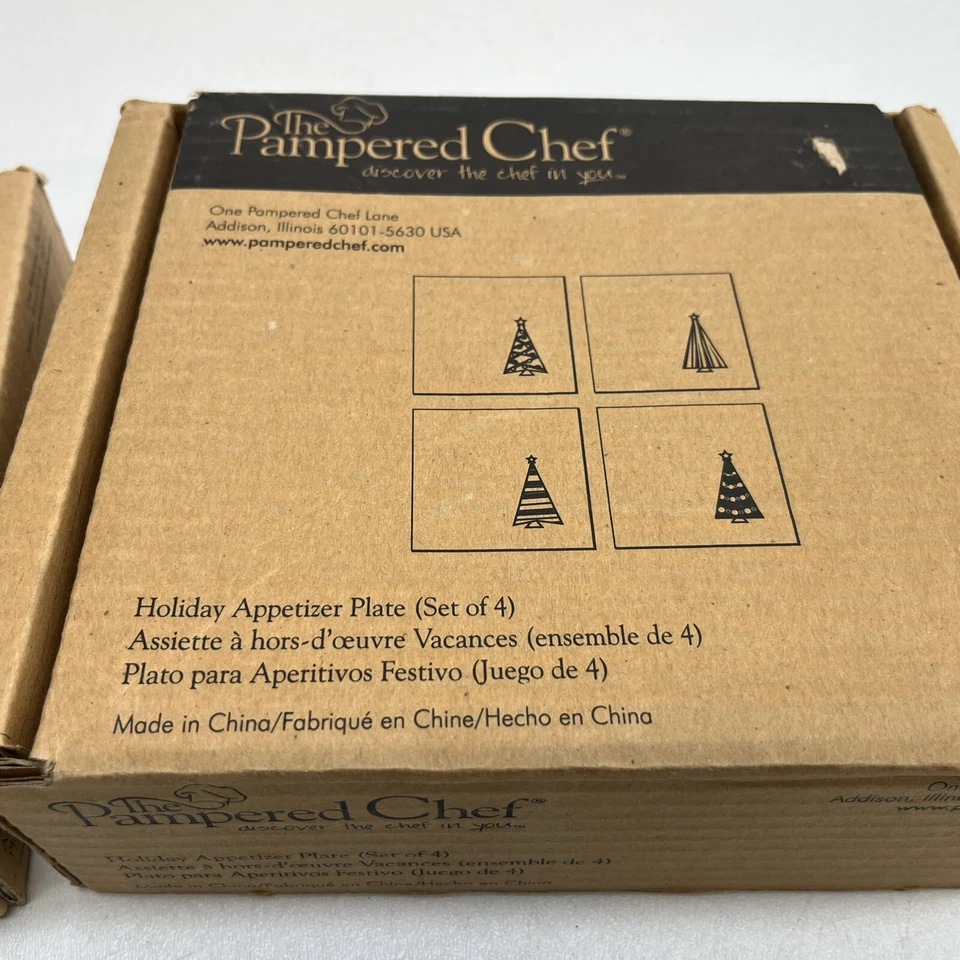 Pampered Chef Holiday Appetizer Platter Plates Glass 6"×6" Christmas LOOK 👀 - Image 3 of 4