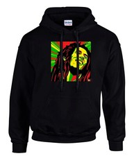 BOB MARLEY RASTA JAMAICA COLOURS Schwarze Hoodies Kapuzenpullover -3529-SW