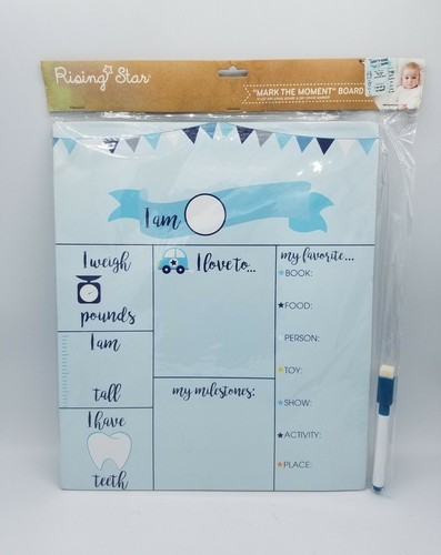 Rising Star Baby Boy Announcement Board - Dry Erase Board and Marker 11”x13” NEW - 第 1/9 張圖片