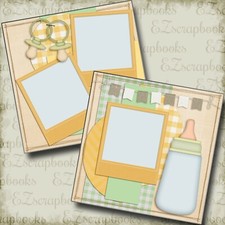 Baby Bottle - 2 Premade Scrapbook Pages - EZ Layout 4206