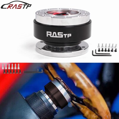 Black Car Steering Wheel Quick Release Hub Adapter Snap Off Boss Kit Universal