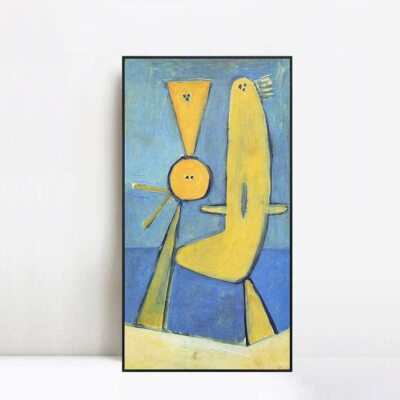 Framed Canvas Art 1928 Couple au bord de la mer [Sur la plage] by Pablo Picasso