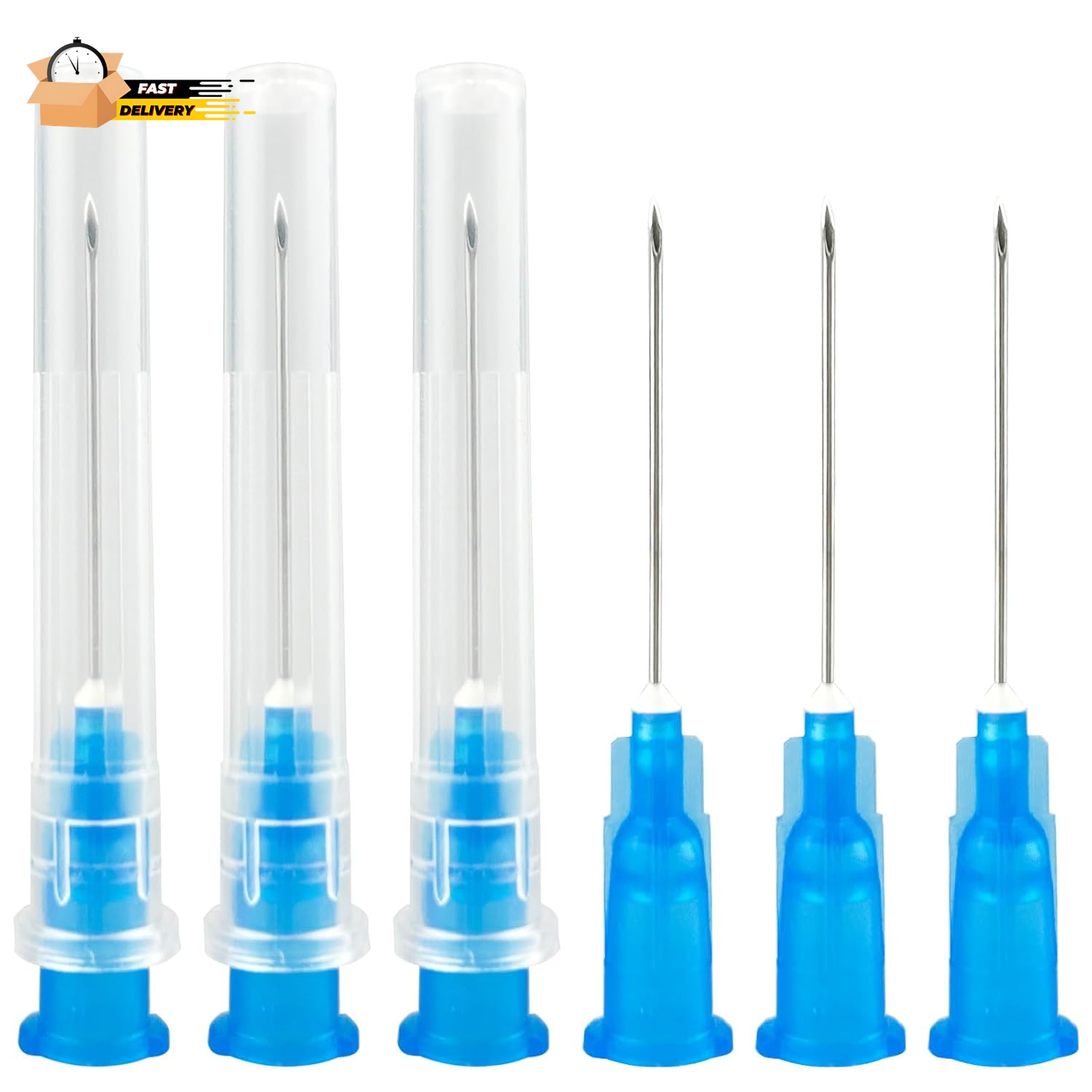 100Pack -23Ga 1Inch(25Mm) Dispensing Needle,Individual Package of Injection Syri