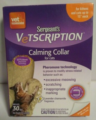 New! Sergeants Vetscription Calming Collar For Cats 30 Days 1 Collars free ship