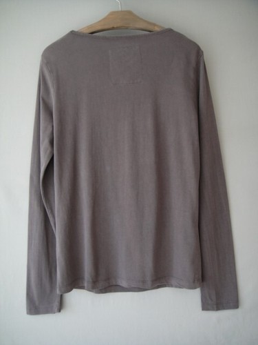 Soya Size Medium Weathered  Brown Jersey Long Sleeve Floral Accent  Cotton Top - Picture 7 of 7