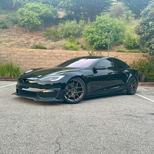REAL Carbon Front Bumper Lip Diffuser Skirts Spoiler Fits Tesla Model S 21-2024 - Picture 6 of 17