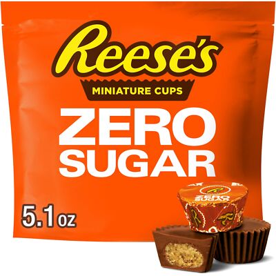 REESE'S Zero Sugar Miniatures Chocolate Peanut Butter Cups Candy Bag 5.1 oz