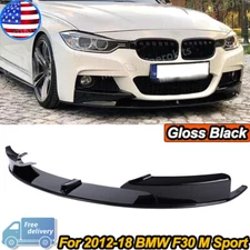 Front Splitter Lip Gloss Black For BMW 3 Series F30 F31 2012-2019 M Sport Bumper