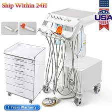Portable Dental Mobile Delivery Unit Air Compressor Rolling Cart/Storage Cabinet