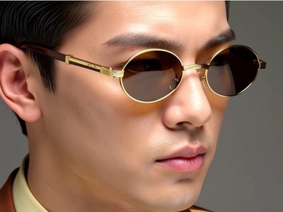 Occhiali Da Sole Ovali Donna 2024 Designer Alla Moda Occhiali Da Sole In Legno Uomo Occhiali Di Moda Di Lusso Vintage Lentes De Sol Mujer Zonnebril - Foto 8