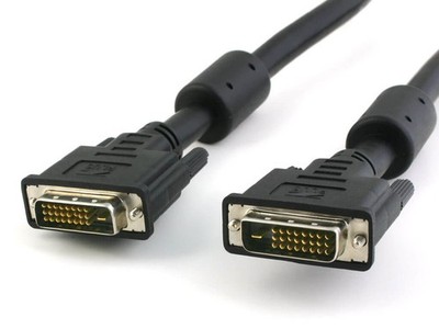 DVI-D Dual-Link Kabel Stecker/Stecker + Ferrit schwarz 10m Techly ICOC-DVI-811CF