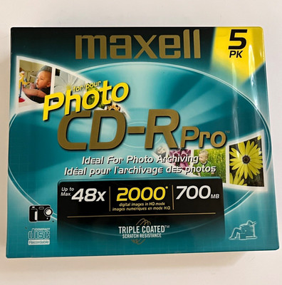 Maxell Photo CD-R Pro CD-R 700MB 48x Recordable Scratch Resistant 5-Pack