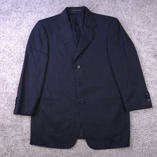 Ermenegildo Zegna Jacket 42R Su Misura Three Button Coat Suit Navy Blue Wool GUC
