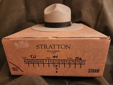 VTG USNPS STRATTON F44 7 1/4 SMOKEY BEAR HAT WITH USNPS LEATHER HAT BAND  BOX